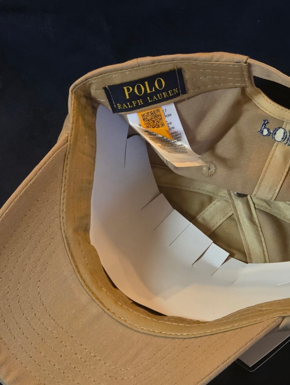 Polo by Ralph Lauren Khaki Cap with Navy Polo Player - Picture 8 of 15
